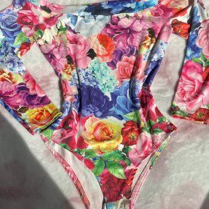 Fashion Nova Floral Off Shoulder Body Suit